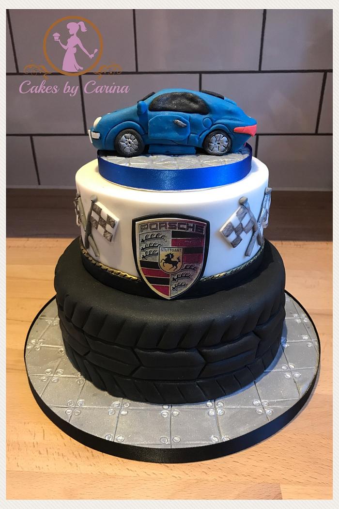 Blue Porsche Cake