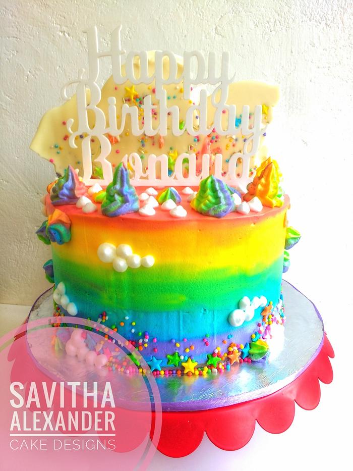 Freshcream rainbow cake