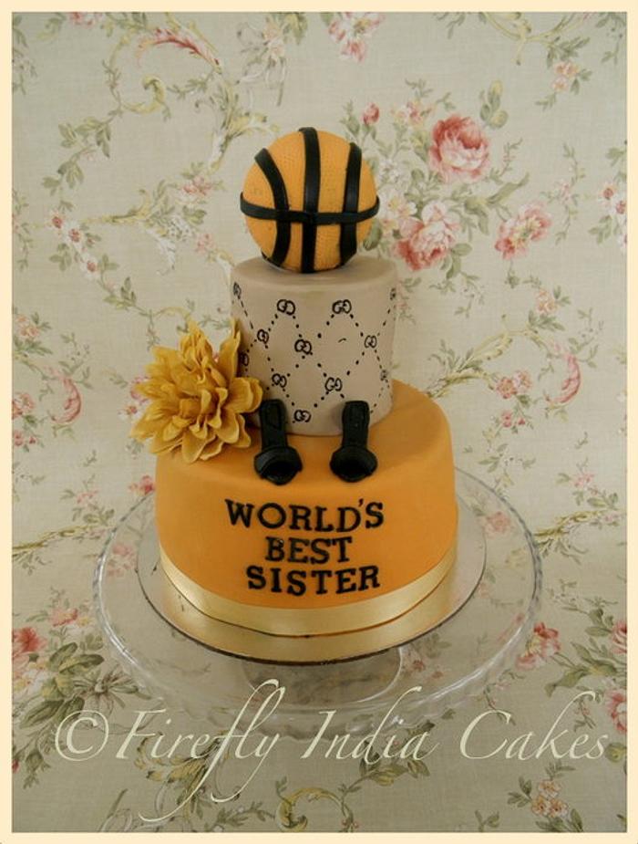 Girly Basketball Cake Decorated Cake By Firefly India Cakesdecor 