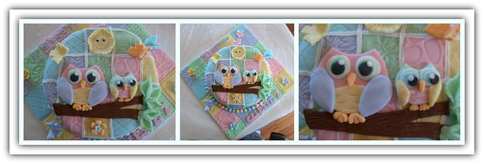Quilted Owl cake.