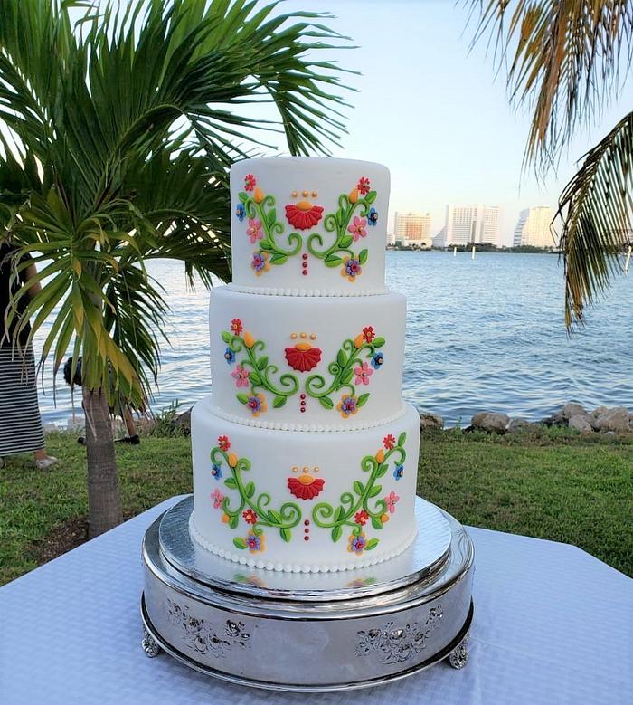 A Mexican theme Wedding Cake