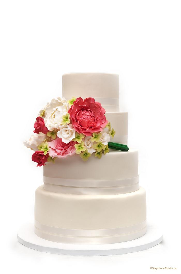 {Spring Bloom Bouquet} Wedding Cake