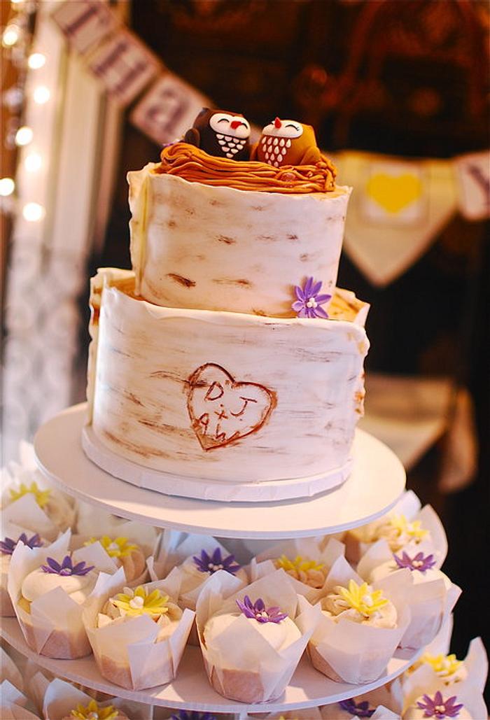 "Owl Love You Always" Wedding Cupcake Tower
