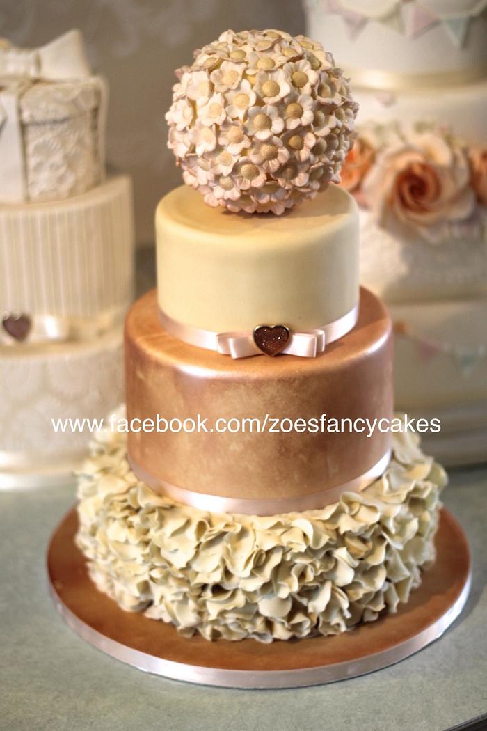Petal ruffle wedding cake
