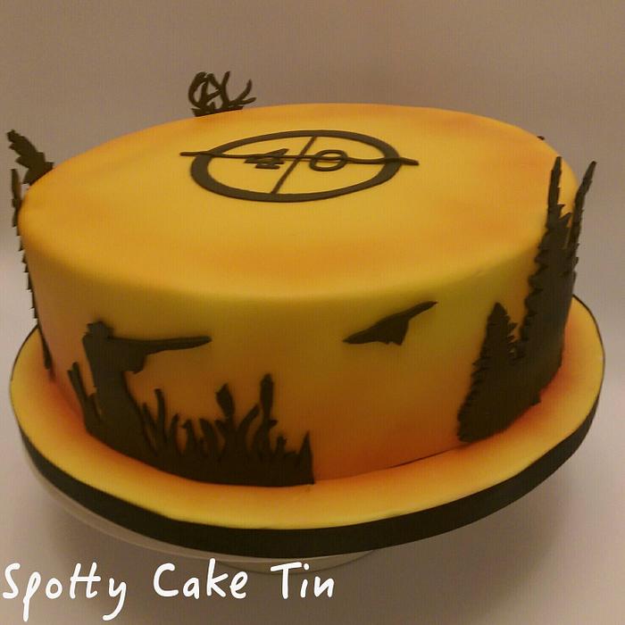 hunting silhouette cake
