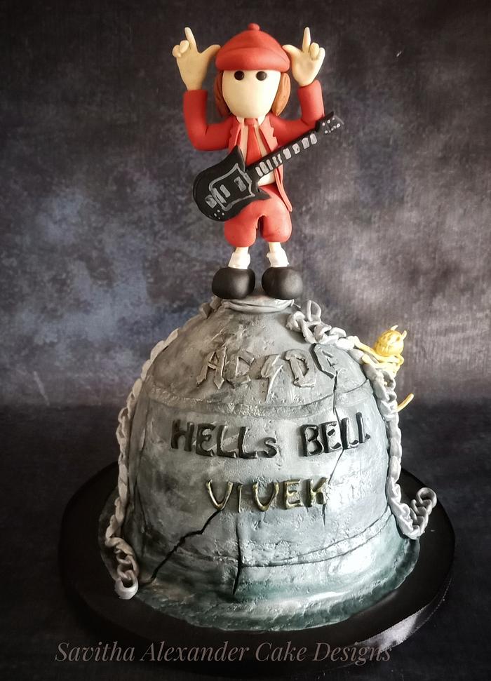 AC-DC themed cake