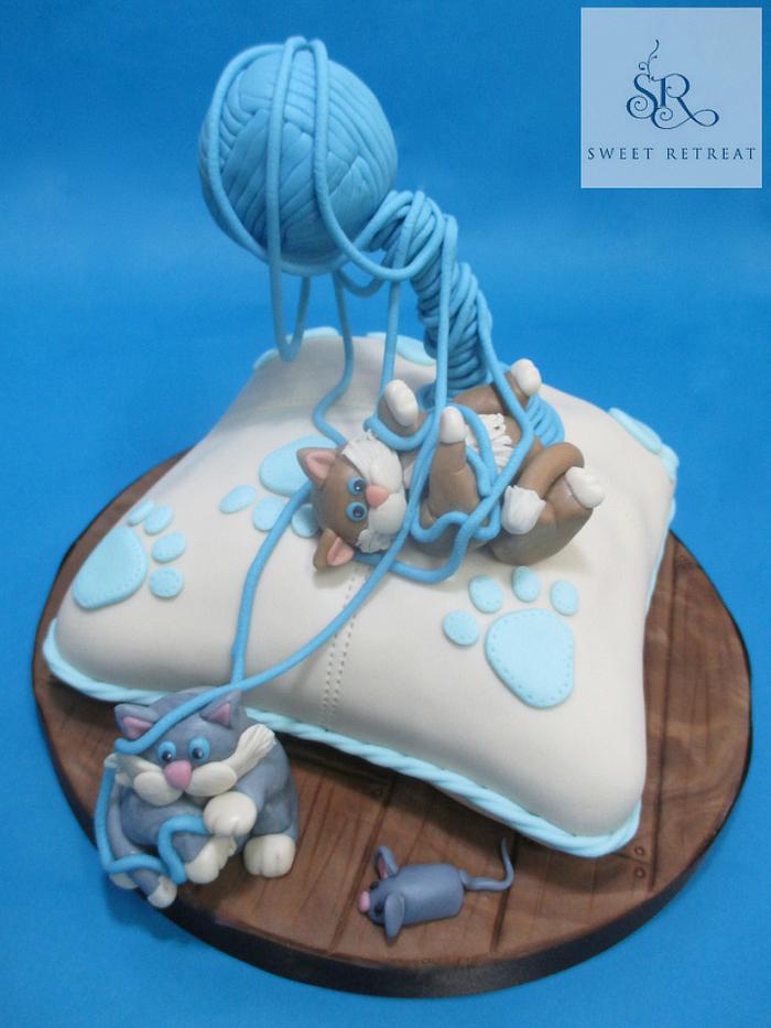 Kittens At Play Cake