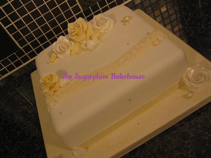 Square Diamond Anniversary Cake