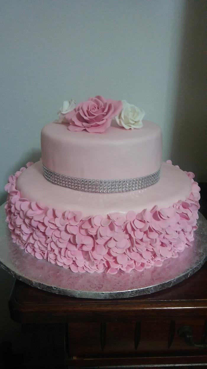 Pignatta quadrata 20 x 33 x 20 cm Buon Compleanno Cake Rosa - Big Party