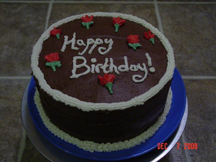 Simple Rose Birthday Cake