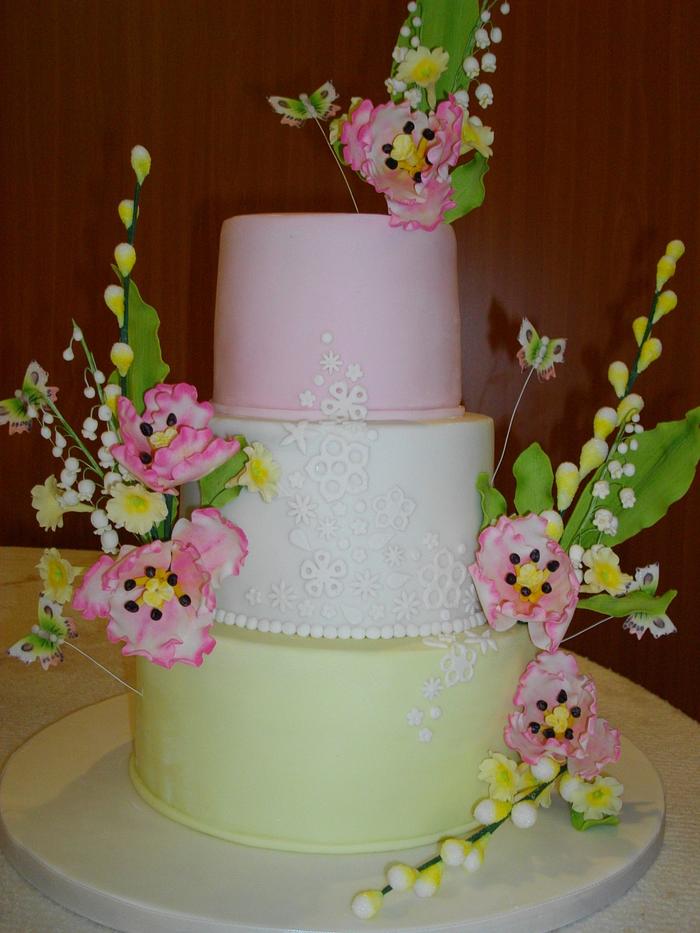 Spring flower cake