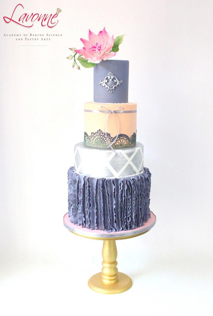 Graceful Grey Wedding Cake 