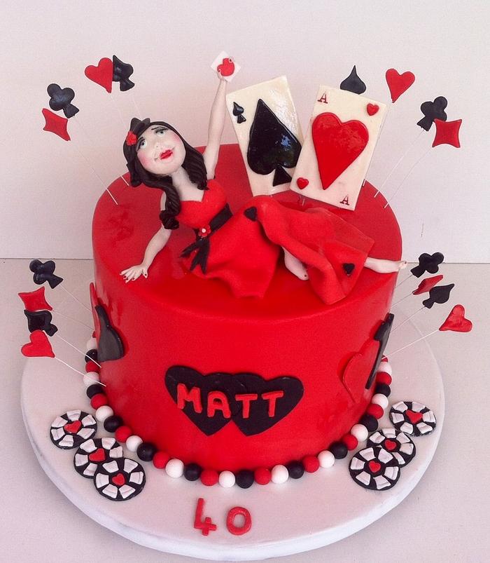 Lady in Red birthday cake. 