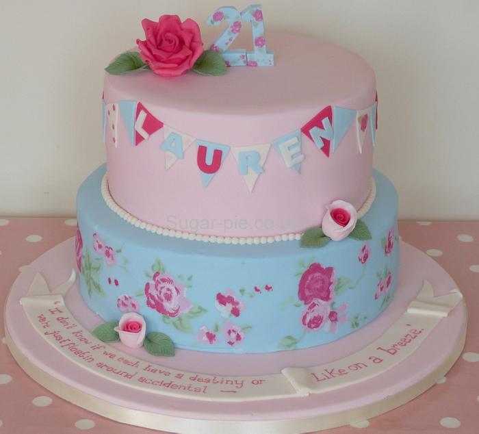 Cath Kidston 21st birthday cake