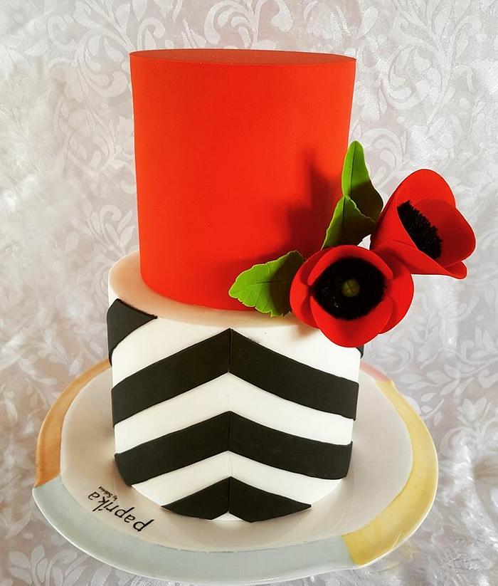 Black and red Cake