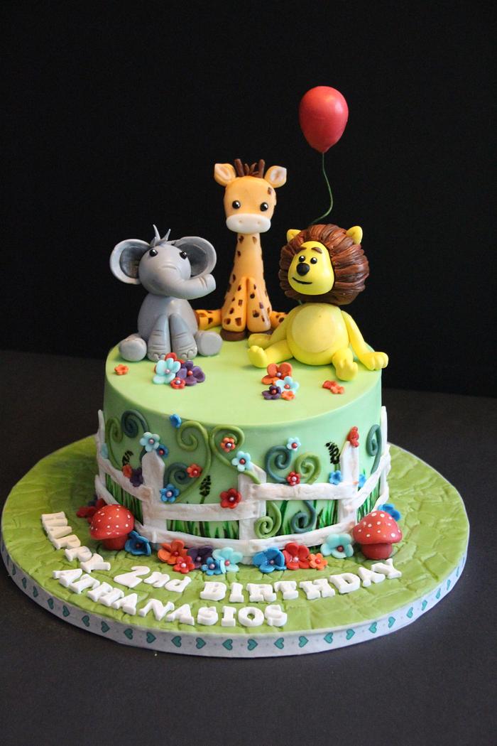 Animals themed cake