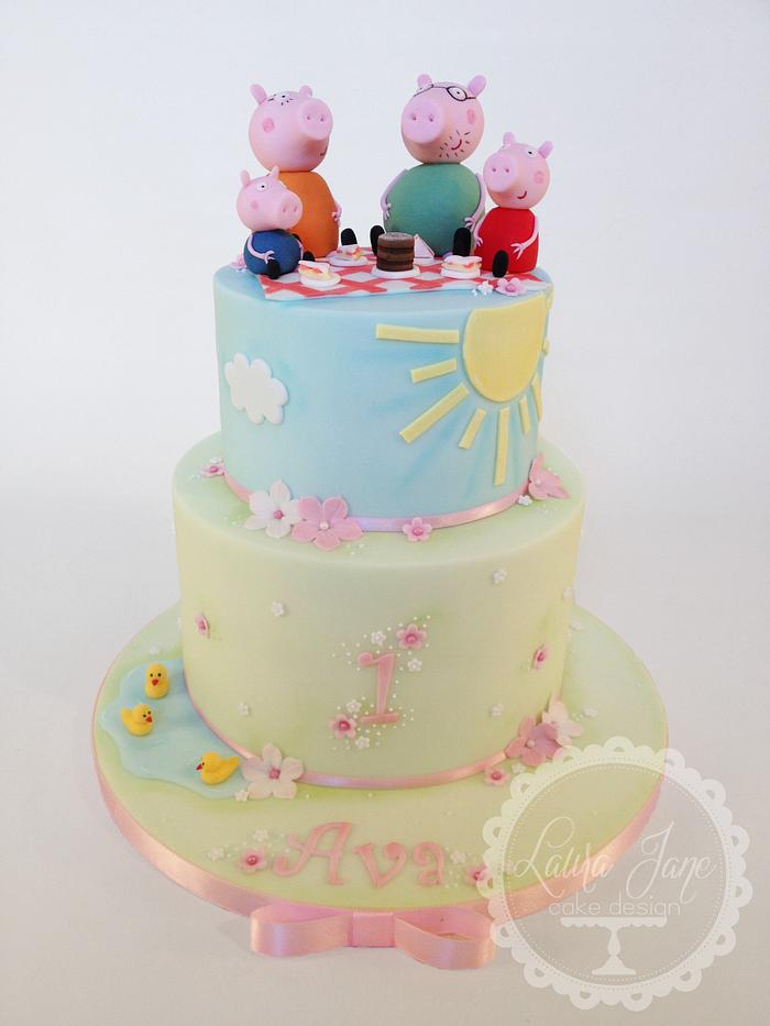 Pastel Peppa Pig - Decorated Cake by Laura Davis - CakesDecor