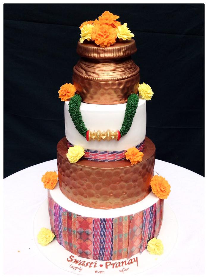 Nepali theme wedding cake 