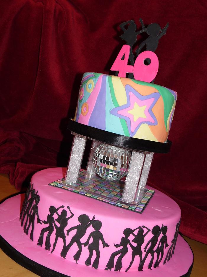 70's Theme Disco Cake 