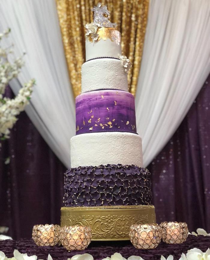 Shades of Ultra Violet Wedding Cake