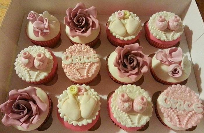 Baby girl cupcakes
