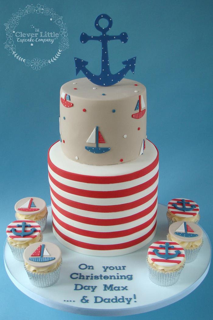 Nautical Themed Christening Cake