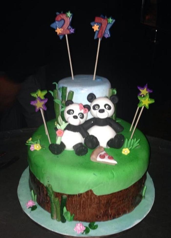 Panda themed cake