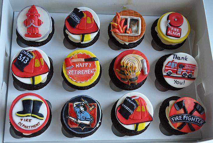 firefighter cupcakes