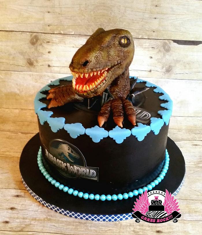RAWR!!!  Jurassic World Velociraptor Cake