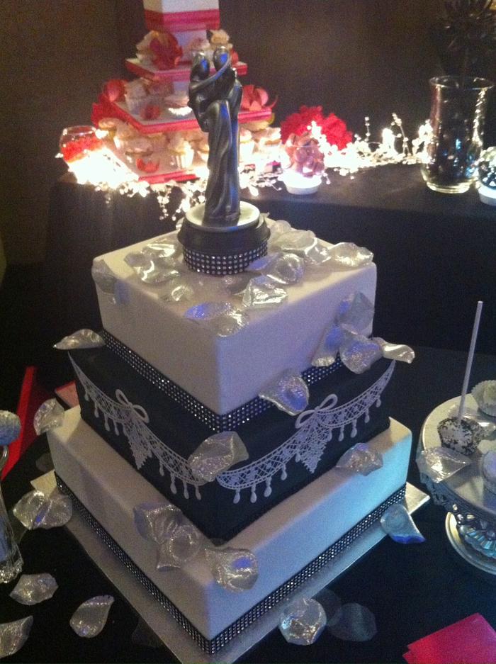 Black & white wedding cake