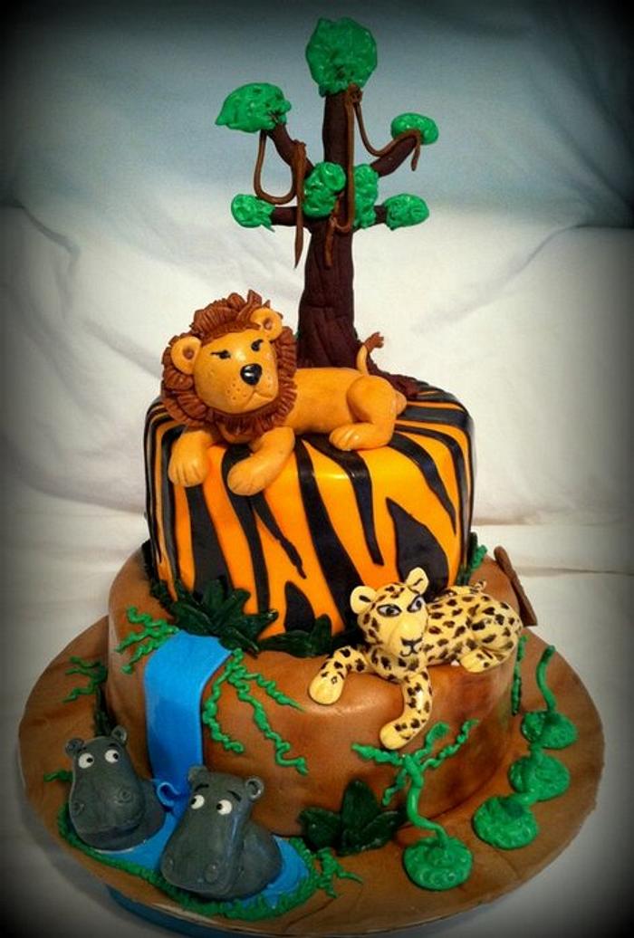 Safari Themed Birthday Cake