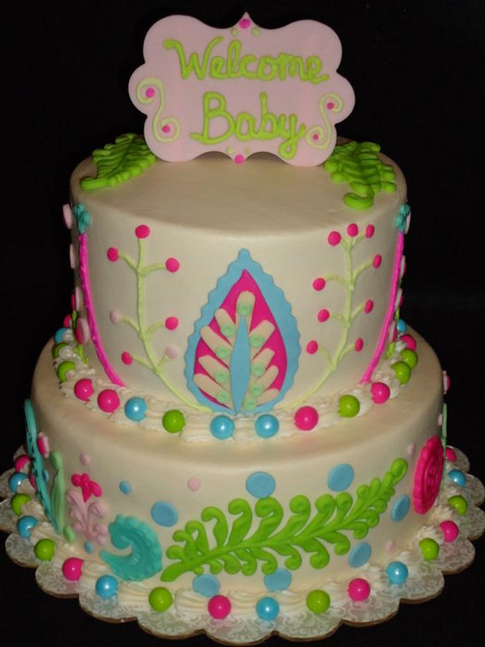 Vintage Baby Shower cake