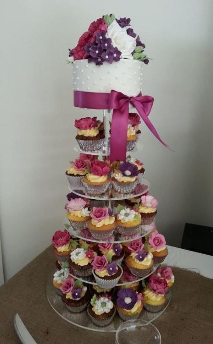 My first cupcake tower