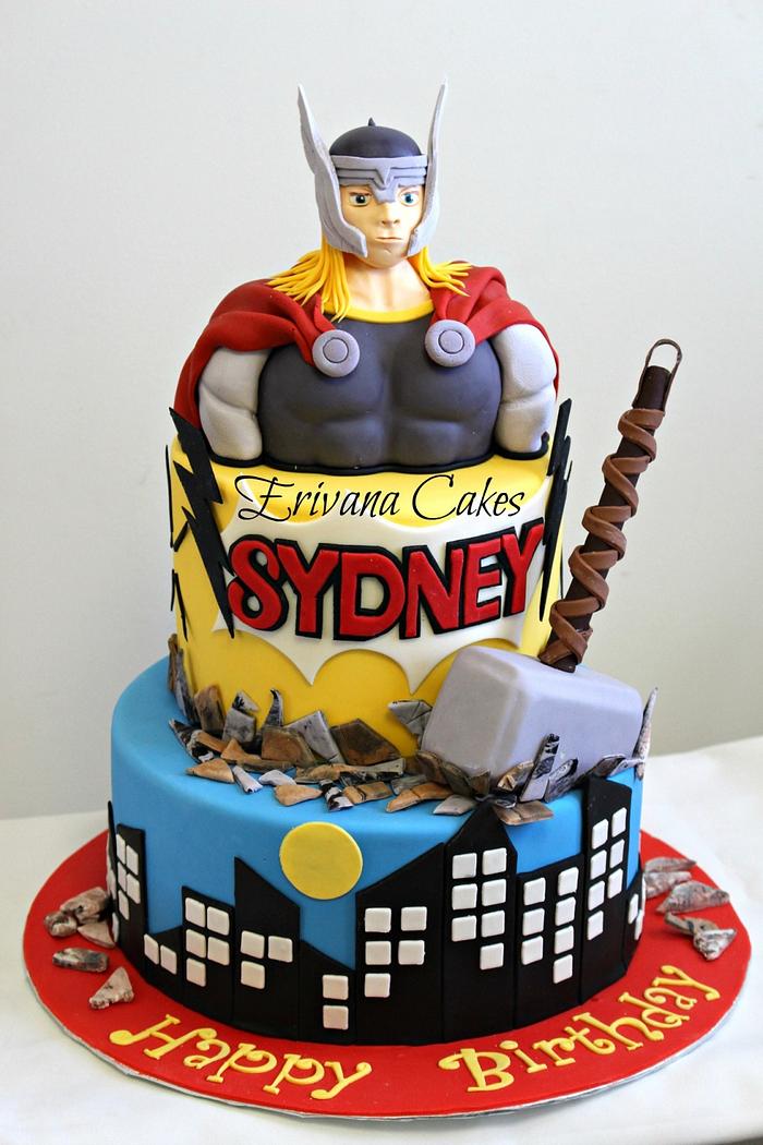 Send Thor Theme Cake - 3kg Gifts To hyderabad