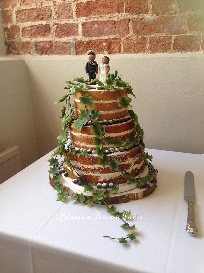 Naked cake with ivy