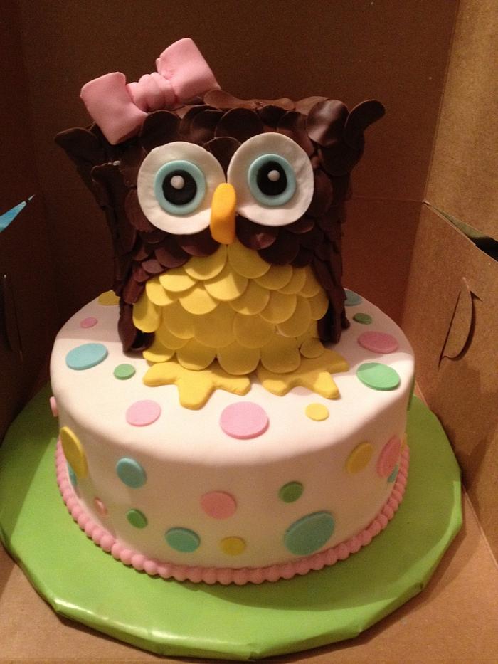 Owl shower cake