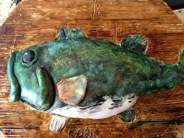 Large Mouth Bass 3D Sculpted Cake