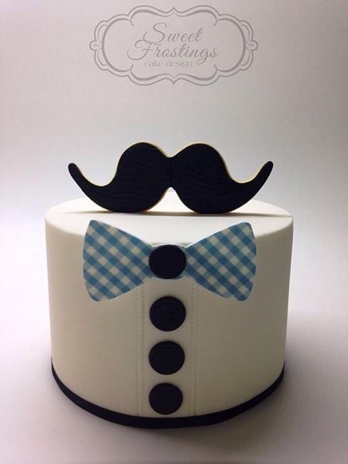 Mustache Little Man Birthday Cake - Dough and Cream