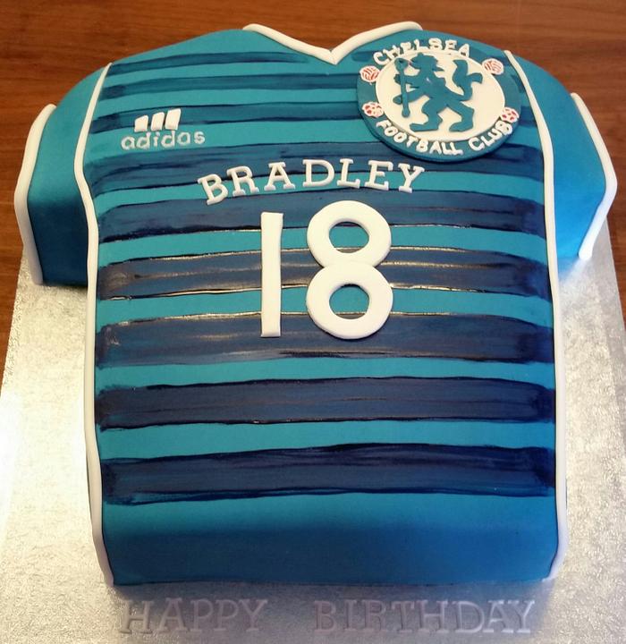Chelsea football shirt birthday cake 