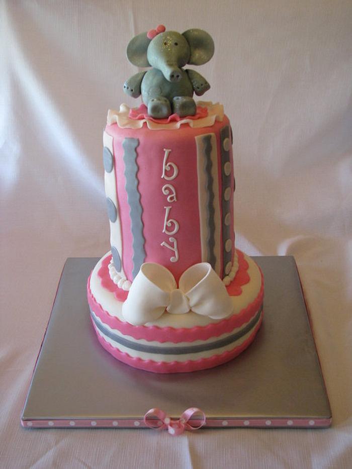 Elephant Themed Baby Shower Cake