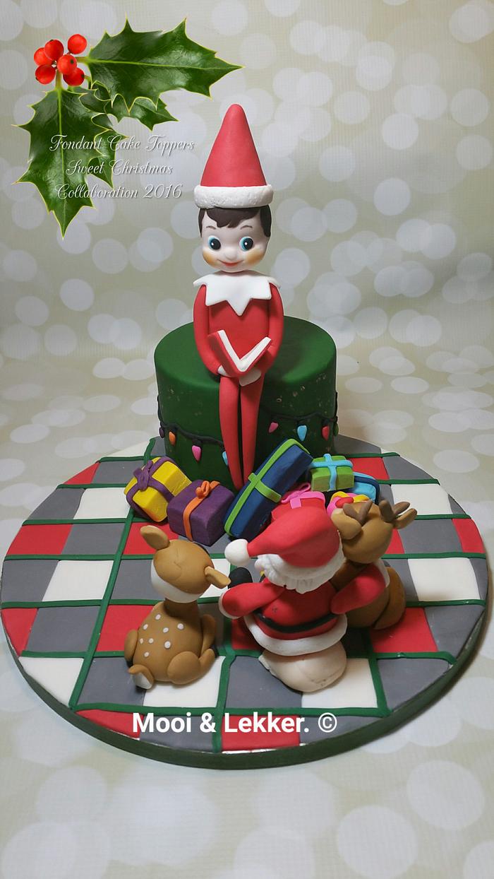 Fondant cake topper Sweet christmas collaboration 2016 " Elf on the Shelf " 