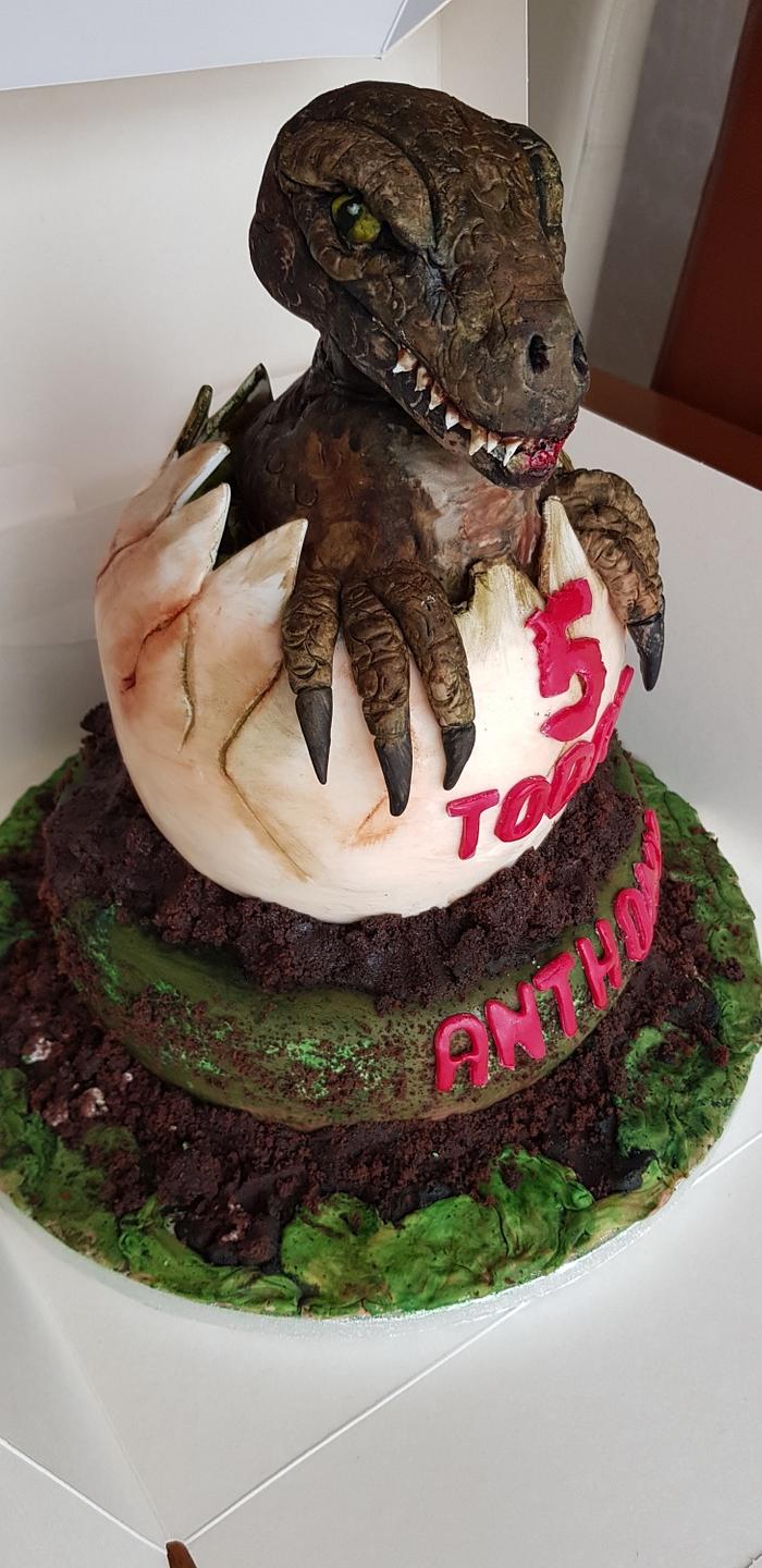 T rex dinosaur cake