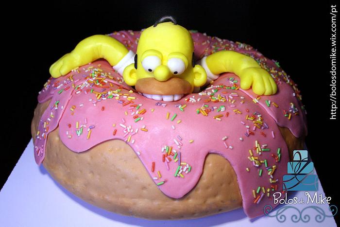 Homer Simpson in a Donut