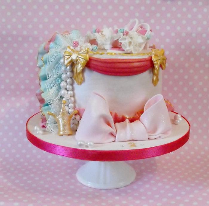 Pretty little shoes and frills birthday cake