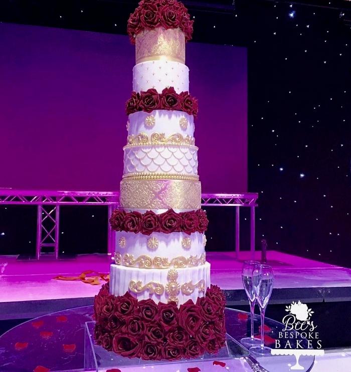 Seven tier floral tower