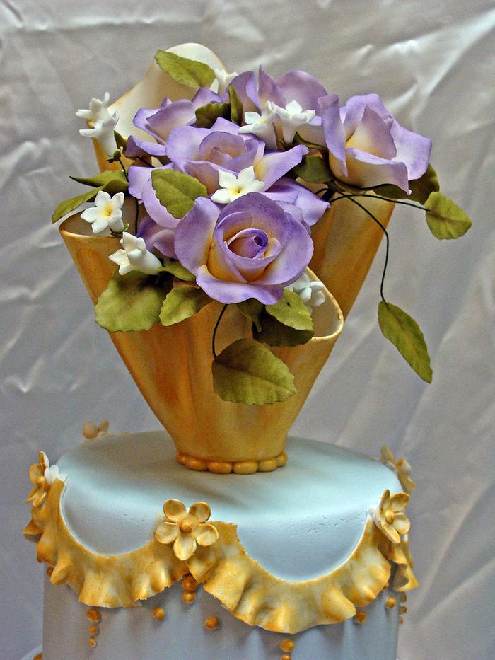 Purple Roses - Wedding cake 
