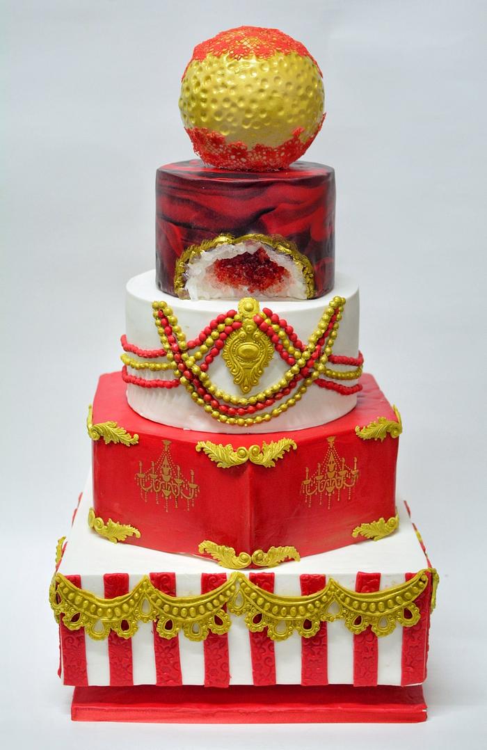 Red Indian Wedding Cake