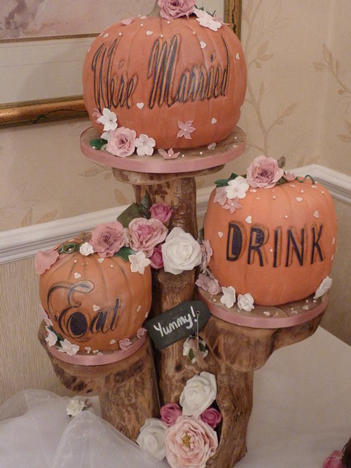 "Eat,Drink, We're Married" Pumpkins 