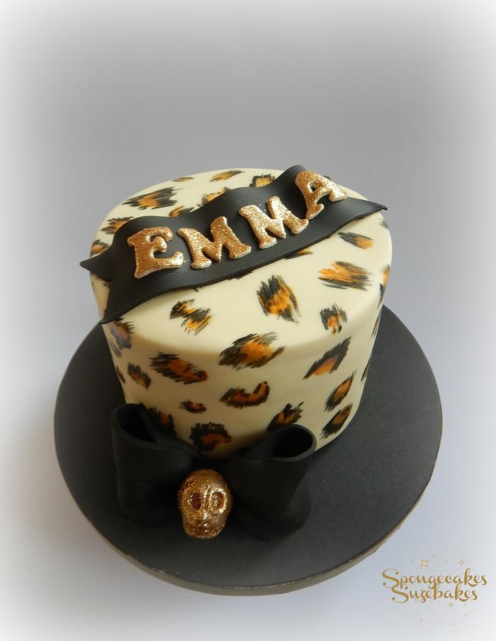 Leopard Print Rockabilly Cake