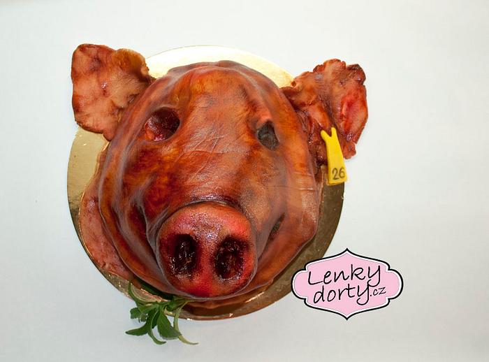 A pig´s head cake